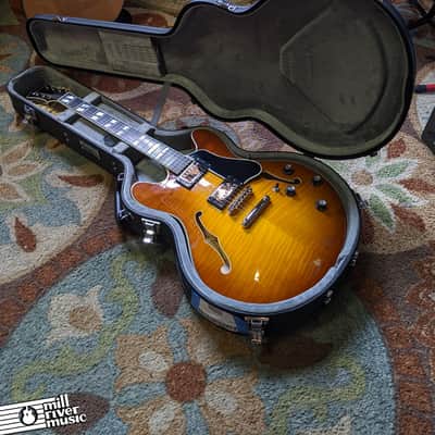 Eastman T486-GB Semi Hollow Thinline Electric Guitar Goldburst Finish image 9