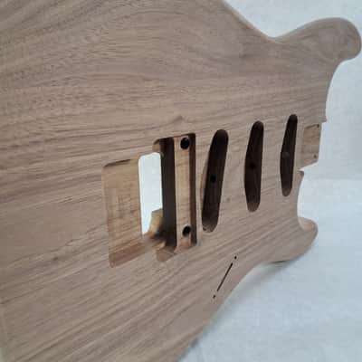 Unfinished Walnut SSS guitar body - for Fender Strat Stratocaster neck Floyd Rose J1991 image 6