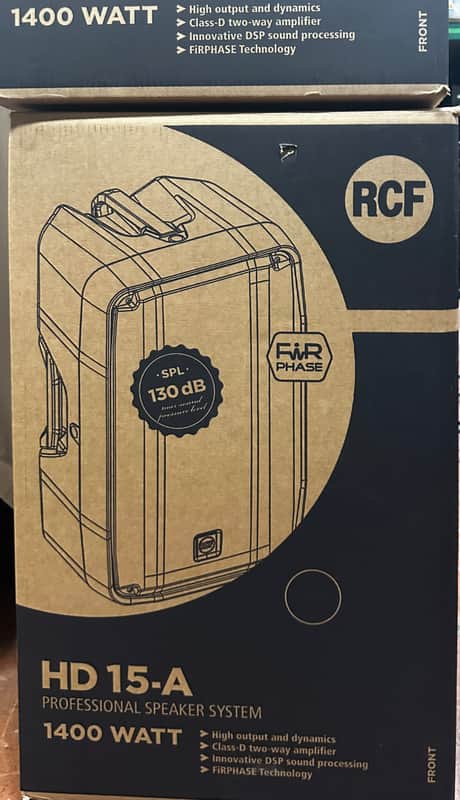 ( PAIR ) RCF HD15-A 2-Way 1400-Watt 15" Active Loudspeaker 2020 black ( Open Box ) image 1