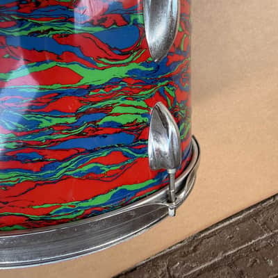 Rare Vintage U.S. Mercury “PRO” 12” Rack Tom – Psychedelic Swirl Wrap – Made in Japan image 9