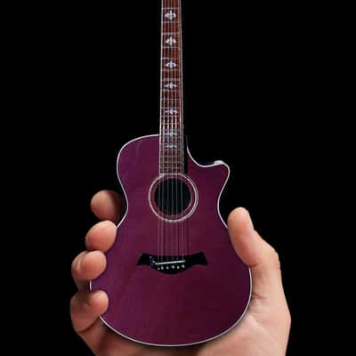 Axe Heaven 1:4 Scale Replica Prince Acoustic Guitar Taylor 612CE Mini Guitar Purple Sparkle image 2