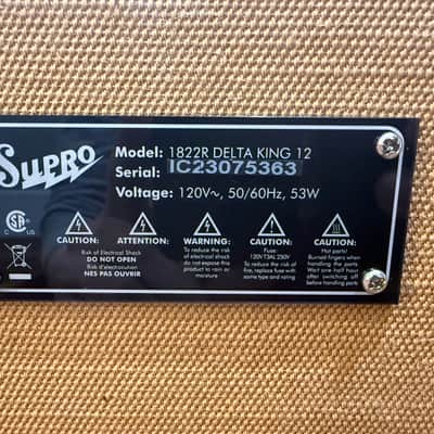 Supro 1822R Delta King 12 15-Watt 1x12" Guitar Combo 2021 - Present - Tweed / Black Stripes image 6
