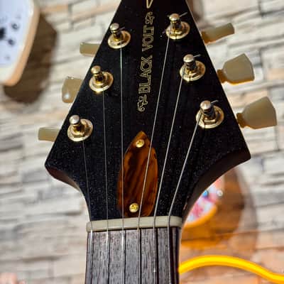 Black Volt Veronica “ Hollywood Bowl “ Alaskan Yellow Cedar Top - Sequoia - African Mahogany ( Unique Piece in The World Lefty) image 12