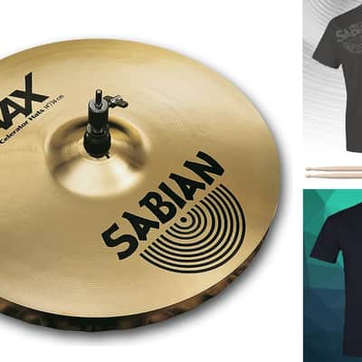 Sabian *Pre-Order* AAX 14" X-CELERATOR Natural Finish HiHats Cymbals Hats Pair Bundle & Save | Special Order | Authorized Dealer image 1