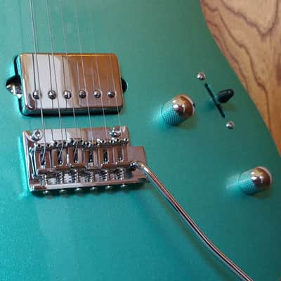 Firefly FFSA-MGN 516 Super Strat Alnico HH Coil Split 2023 - Metallic Green / Natural Mahogany image 4