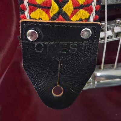 Vintage RARE 1960's Crest of Japan ACE Style Multi Color Hippie Style Hendrix Clapton Guitar Bass Banjo Strap Metal Buckle Headstock Cord image 3