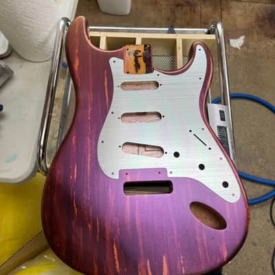 Warmtone Custom Guitars Strat Style Guitar Body “Metallic Purple Pour” image 16