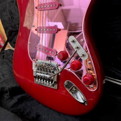 Vintage 1981 Fender Stratocaster USA Translucent Red Kahler Guitar OHSC 1970s image 6