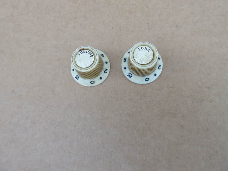 1960s Pair of Silvertone 1418 Guitar Knobs Fits Teisco National Univox Aria image 1