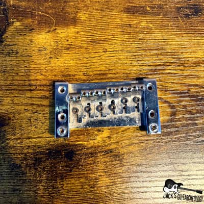 Japanese or Korean Tremolo Bridge Plate & Saddles (1980s - Nickel) image 2