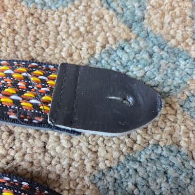 Vintage 1970's Ace-Style Guitar Strap! Yellow/Brown Woven Pattern, Metal Buckle! Original Case Candy! image 3