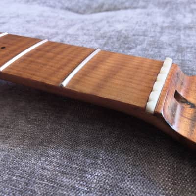 Custom baritone guitar neck - 30" - roasted flame maple image 5