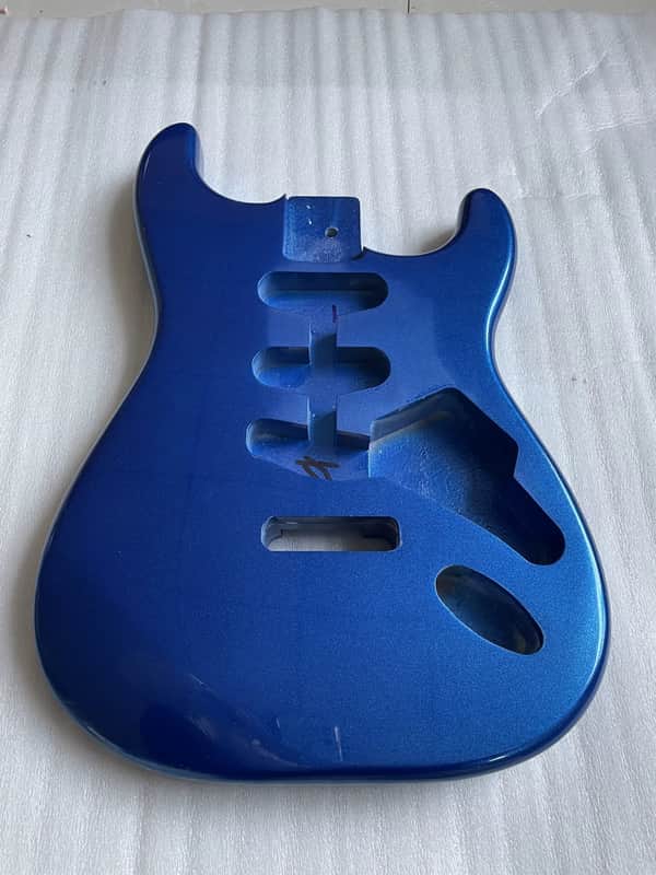 SSS Metallic Blue Guitar Strat Style Poplar Wood Body image 1