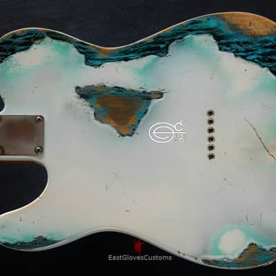 Fender Telecaster 50th Anniversary Olympic White over Blue Zebra Heavy Aged Relic (RARE) image 6
