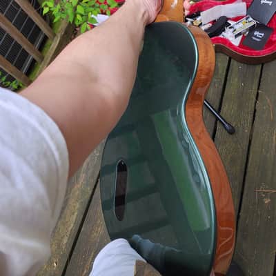 2024 Gibson Mod Shop Collection Les Paul Junior Evergreen Mahogany Two Tone Finish with Stinger Gibson Green image 2