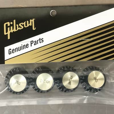 Gibson PRMK-020 Top Hat Knobs With Metal Insert Black/Gold image 2