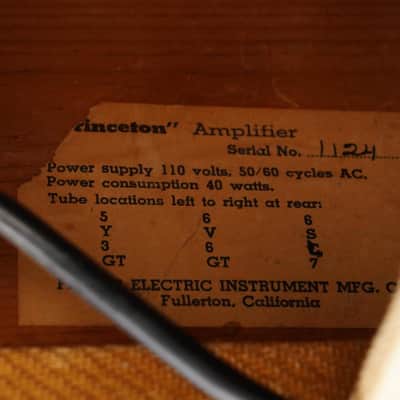 Fender Princeton TV Front Tweed 1951 4-Watt 1x8" Guitar Combo image 15