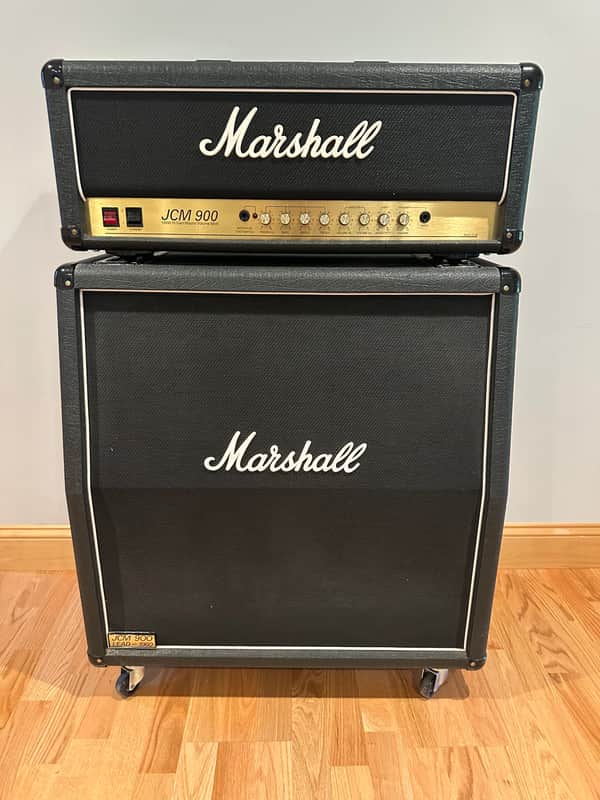 Marshall JCM 900 Model 2100 100-Watt Hi Gain Master Volume MkIII 4x12 Half Stack 1990s - Black Bild 1