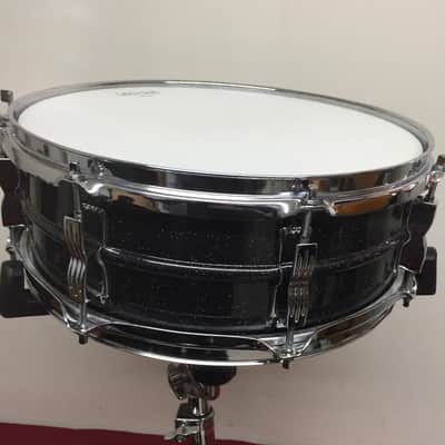 Ludwig LM404 Acrolite 5x14" 8-Lug Aluminum Snare Drum with Black/White Badge 1994 - 2012 - Black Galaxy Mint! image 4