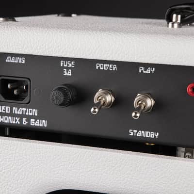 Amplified Nation Ampliphonix and Gain 50w Head/1x12 Speaker Cab - Hot White Levant & Rainbow Sprinkles #336 image 11