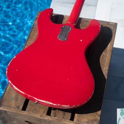 Vintage 1965 Mosrite of California "The Ventures" 4 String Bass w Brazilian Rosewood FB & OHSC - Made in the USA image 8