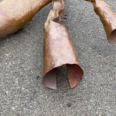 3 Custom Hammered Raw Copper Cowbells 14"-16" FX Chimes image 7