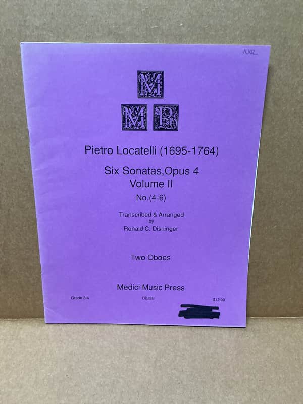 Pietro Locatelli Six Sonatas, Opus 4 Volume II Oboe Duet DB29B image 1