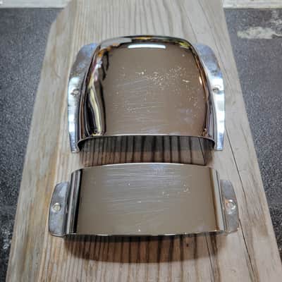 Fender Repro 2010s Bass Pickup and Bridge Covers Relic - Chrome image 2
