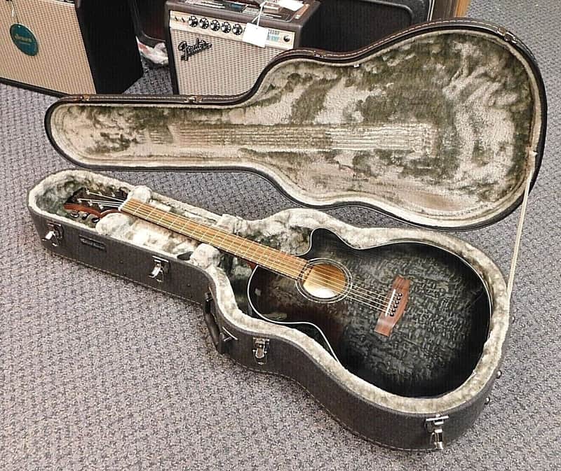 2021 Mitchell MX430QABNAT Exotic Series Acoustic-Electric Guitar! Quilted Ash Burl! Midnight Black! image 1