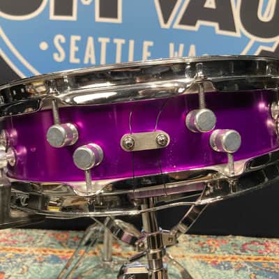 Russ McKinnon's, Tower of Power, Trick 14x4" Aluminum Snare Drum, Upgraded Throw-Off - Purple, 1989. Signed! image 17