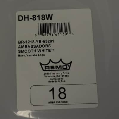 Set of 2 Remo Ambassador Smooth White Drum Head 18" (New, Open Box) image 2