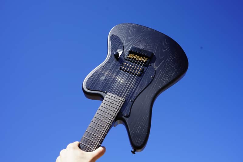 ESP LTD SIGNATURE SERIES AW-XJ7 Baritone Evertune Black Open Grain Stain 7-String Electric Guitar (2025) image 1