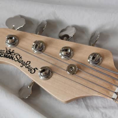 Ernie Ball Music Man StingRay 5 H Left Handed Lefty 5 String Electric Bass - Natural Gloss Finish image 12