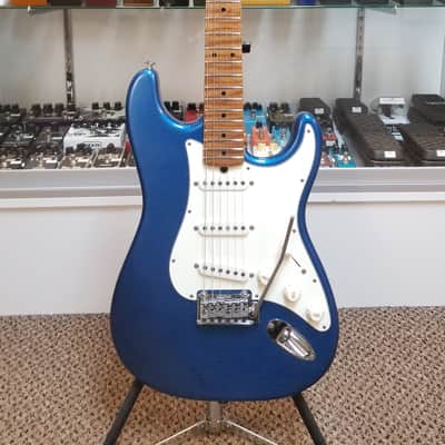 used 2019 Suhr Classic S Antique Custom with Roasted Flame Maple Neck in Lake Placid Blue, Very Good Condition with Gig Bag image 1