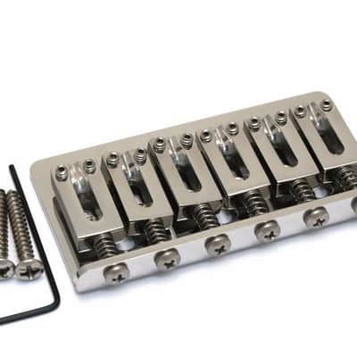 Hipshot 41200VSS Vintage Spacing 6-String Hardtail Bridge, Stainless Steel Chrome image 1