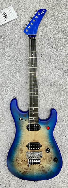 EVH 5150 Deluxe Poplar Burl, Ebony Fingerboard, Aqua Burst Electric Guitar image 1