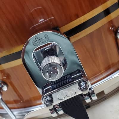 awdrums Custom Shop 6.5”x14” Finger Jointed STAVE Snare Drum 2025 - Cherry Wood with Wenge & Maple Inlays VIDEO !!! image 5