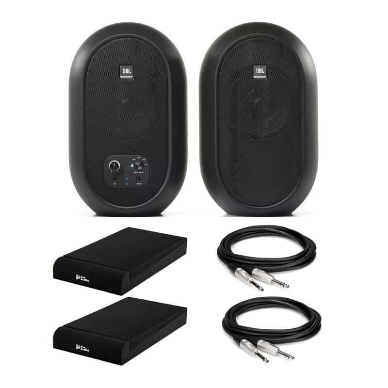 JBL 104-BT Compact Desktop Reference Bluetooth Monitors Bundle with Cables image 1