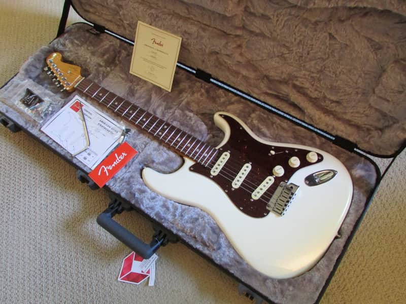 2022 Fender American Ultra Stratocaster Arctic Pearl Metallic w/OHSC & Tags NM/M image 1