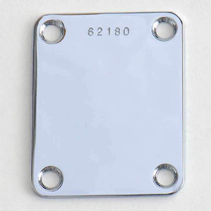 Neck Plate Serial Number stamped for Strat Tele P-J-Bass Chrome image 1