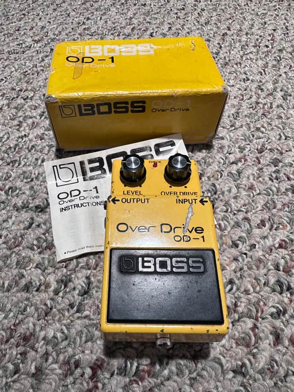 Boss OD-1 Over Drive (Black Label) 1978 - Yellow | Reverb