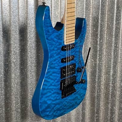 ESP LTD MH-203QM See Thru Blue Quilt Top Guitar MH203QMSTB #2634 Used image 5