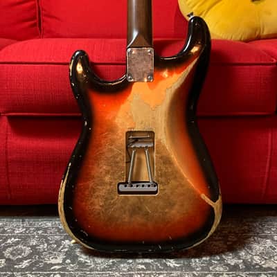 Made to Order - FRANCHIN Mercury guitar Relic Aged Nitro Lacquer OVER METALLIC LEAF (Sunburst/ Black/ White/ Blue/ Green/ Yellow/ Red/ Pink/ Burgundy/ Purple/ Gold/ Silver/ Copper, etc.) Stratocaster-Strat-S-Style Made in Italy image 6