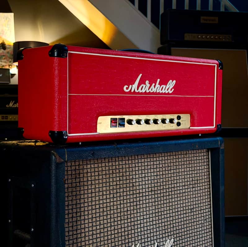 Marshall JMP 2203 Mk2 Master Model Lead 100-Watt Guitar Amp Head 1977 - Red image 1