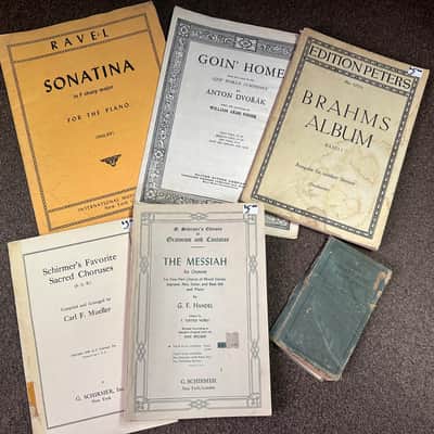 Vintage Antique Old Set of 6 Classical Piano/Vocal Books, Pocket Music Dictionary, G. Schirmer image 1