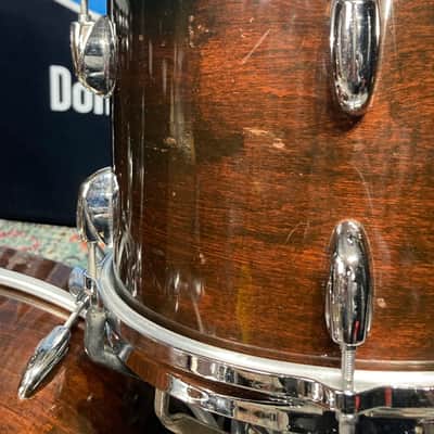 Gretsch Drum Kit, 20", 14", 12", 6x14" Early 1980s, Square Badge - Walnut image 12
