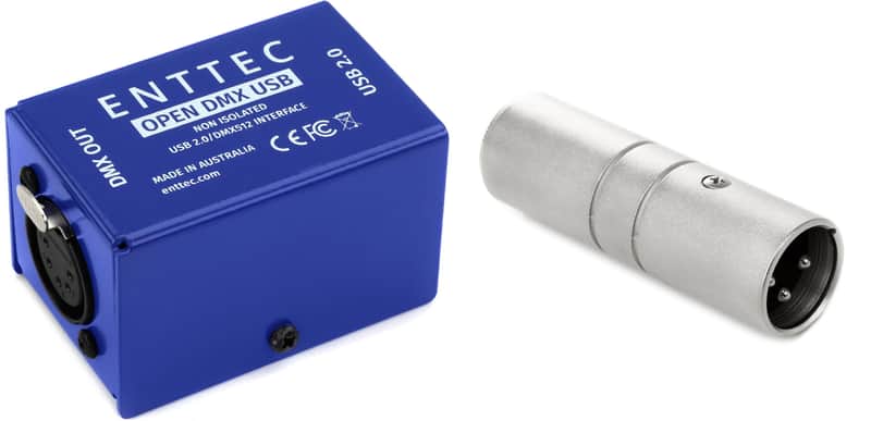 ENTTEC Open DMX USB 512-Ch Non-Isolated DMX Interface Bundle with Hosa DMT-414 3-pin DMX Terminator image 1