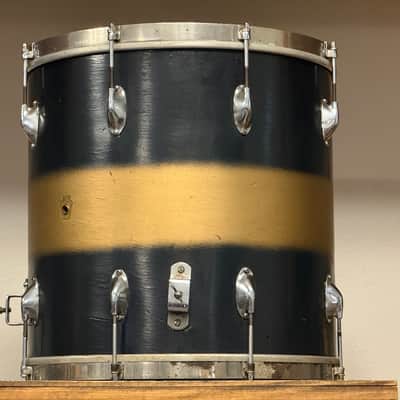 1940's WFL Black & Gold Duco 14x26 16x16 9x13  Drum Kit Zephyr Lug image 12