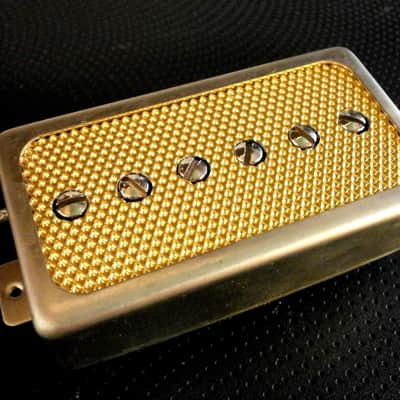 Q pickups Humbucker Sized P90 GOLD FOIL Pickup Raw cover PAF Fits Gibson Greco Tokai Ibanez P90 image 4
