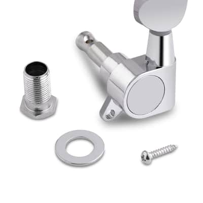 Guitar String Tuning Pegs Tuning Machines Sealed Machine Heads Grover Tuners Tuning Keys Oval Button 3 Left 3 Right for Electric Guitar or Acoustic Guitar Chrome. image 3